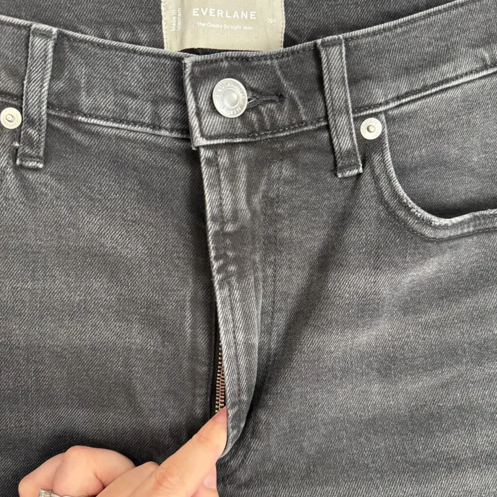 NEW Everlane Sz 29 The Cheeky Straight Jean‎ in Washed Black